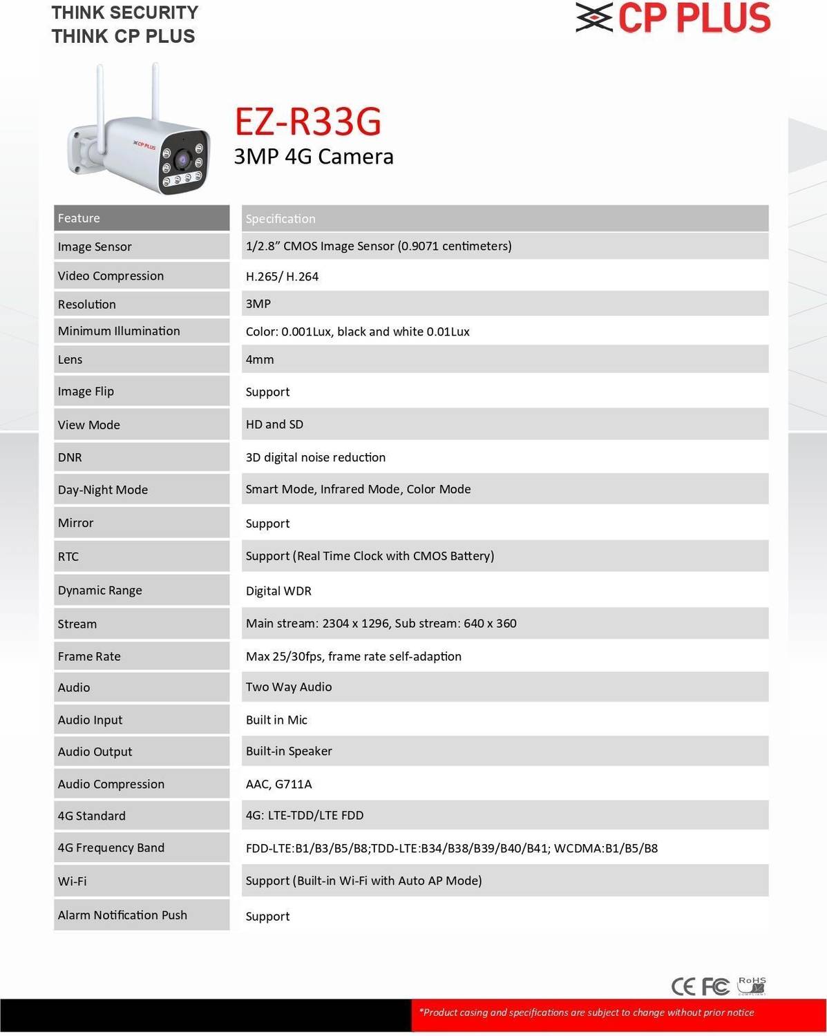 CP प्लस EZ-R33G 2MP 4G Wi-Fi Outdoor Bullet Camera - Image 3