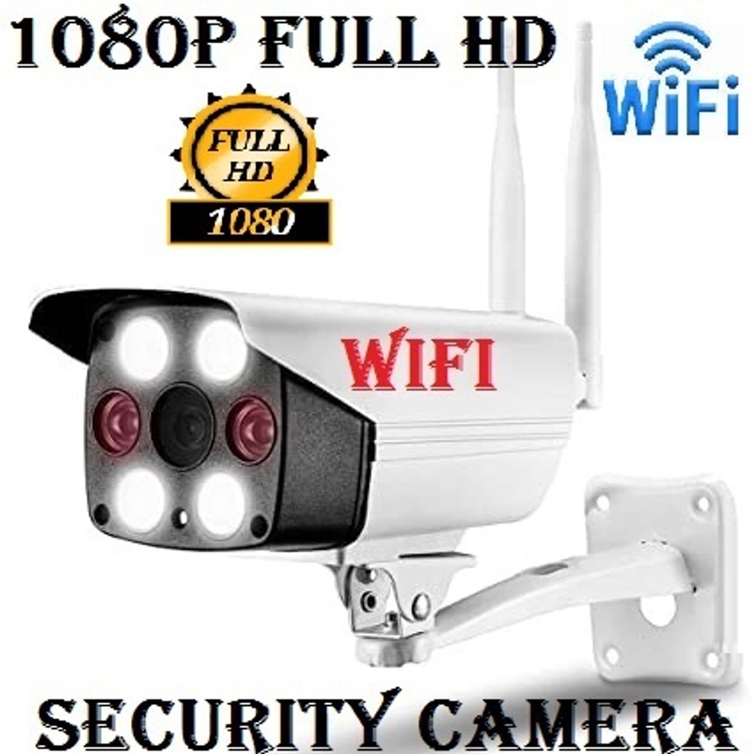 OSHSIZ Wireless WiFi 2MP HD 1080p Waterproof IP Live on Mobile App Bullet CCTV Camera Security Camera