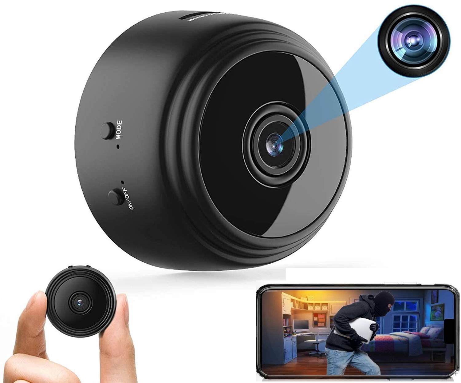 SROPX 1080p HD Mini WiFi Hidden CCTV Spy Camera Live on Mobile App Indoor Outdoor Security Camera