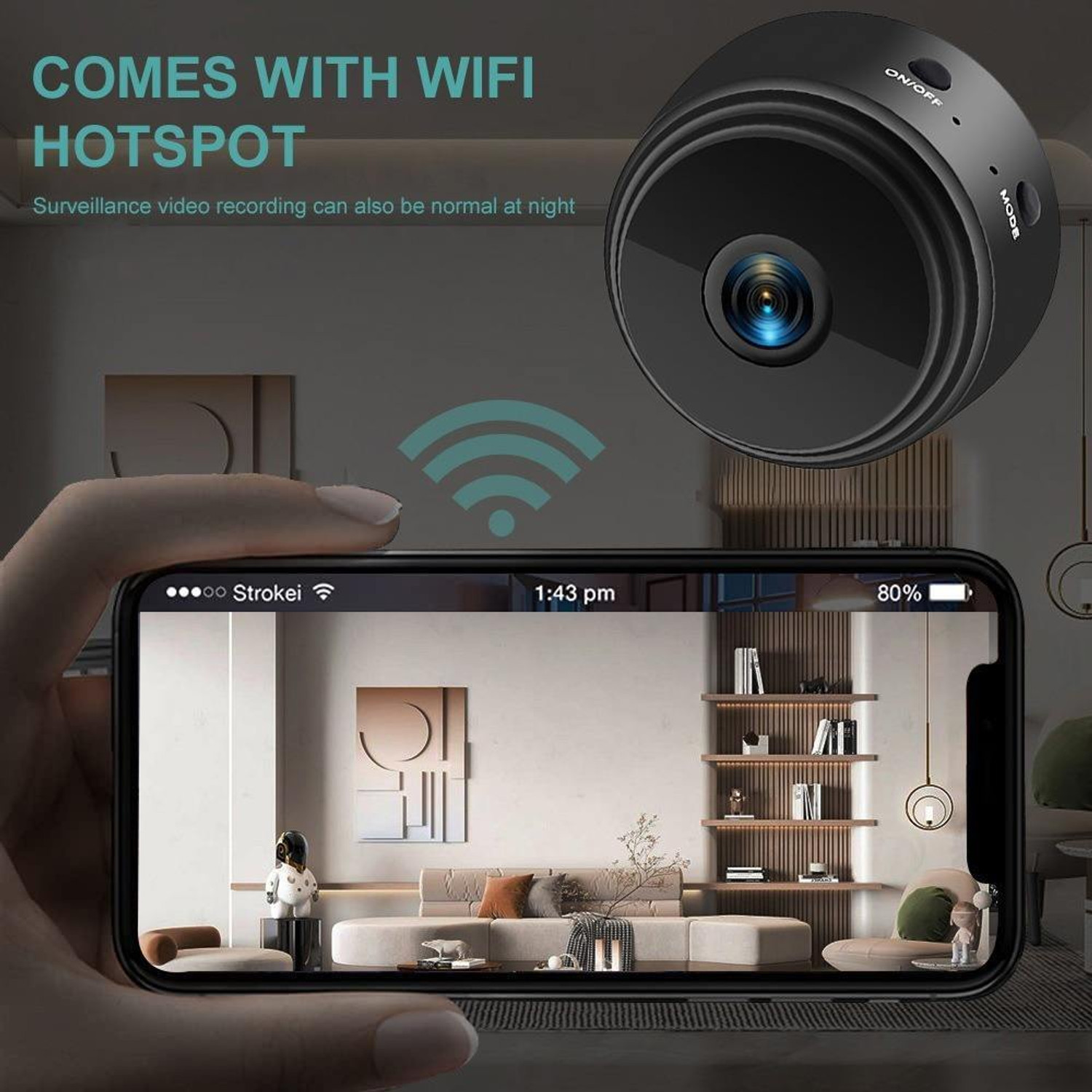 Image of lookcam HD spy camera wi-fi small size 1920x1080p cctv Security Camera