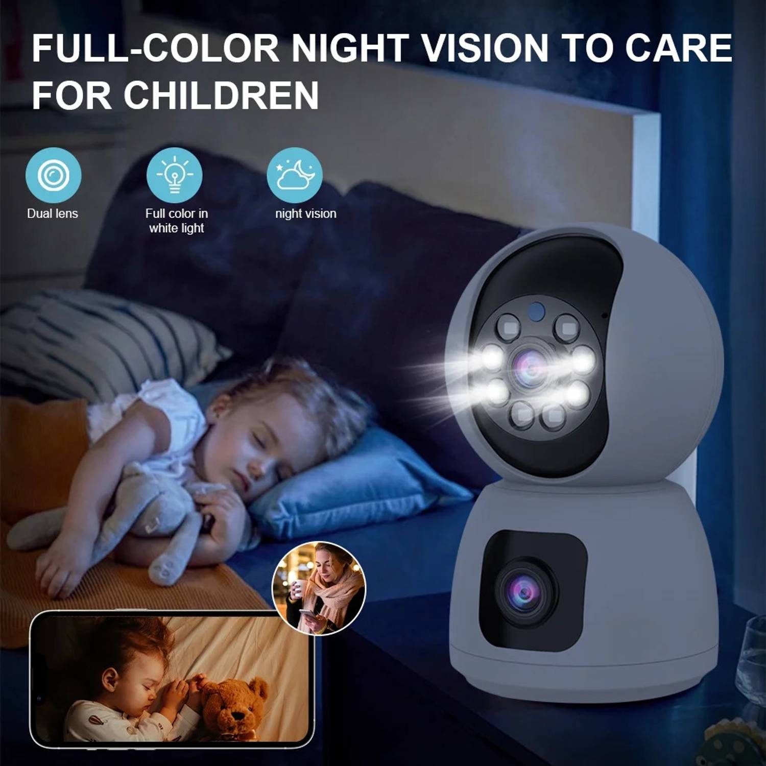 OSQD 5+5MP WiFi FHD Dual Lens CCTV Camera - Image 4