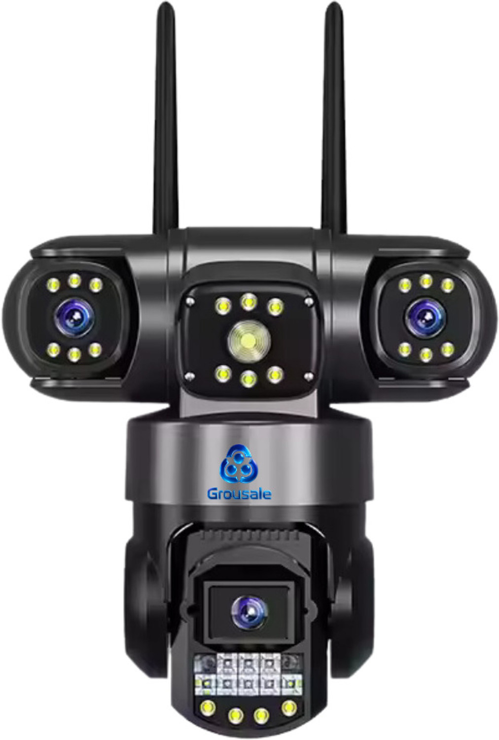 Image of Grousale Batman Black 3in1 WiFi CCTV Camera (5MP x3) Full HD, 3 Lens & 3 Screen View Security Camera