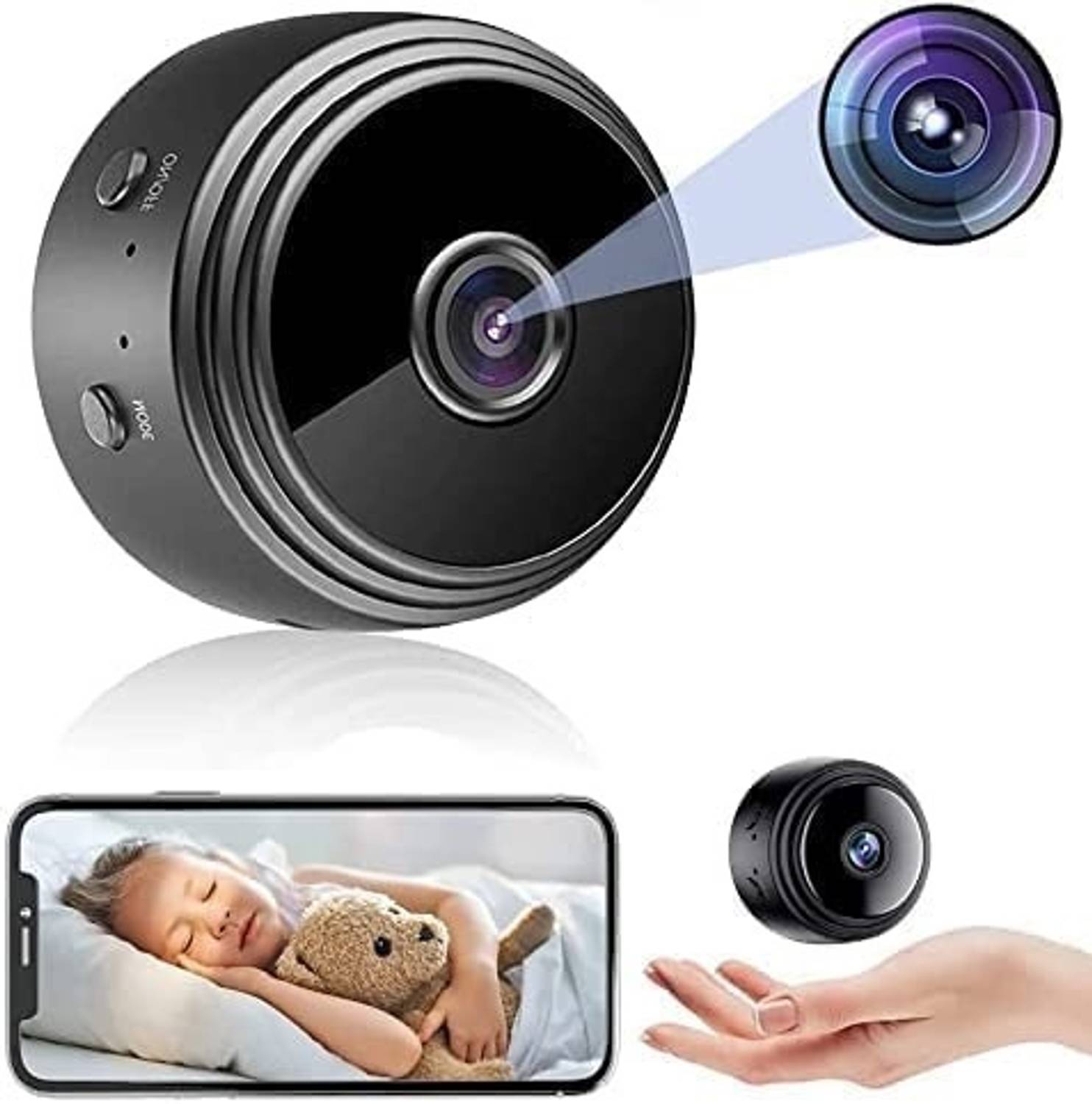 Bzrqx MINI CAMERA 080P WiFi Nanny Cam Indoor Outdoor Home Small Security Camera Sports and Action Camera