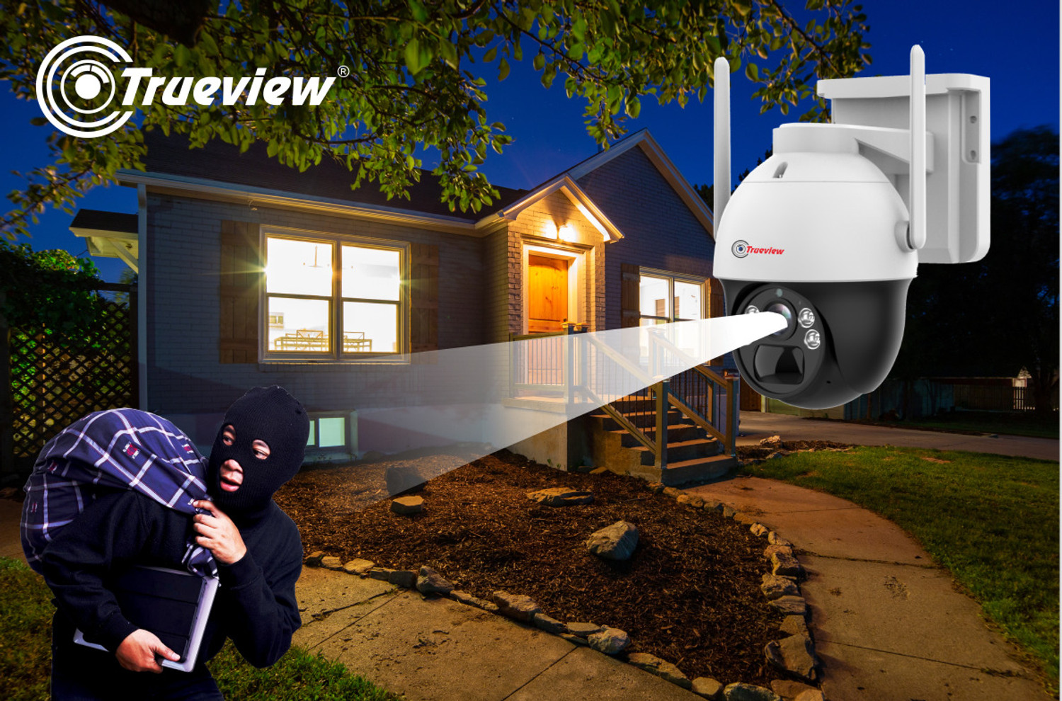 Image of Trueview T18120SF 3Mp HD 4G SIM Based Pan Tilt Outdoor Indoor Water Proof,2 Way Talk Security Camera