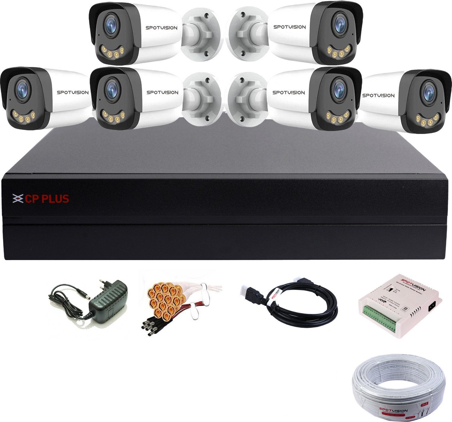 Image of CP PLUS 8 Channel HD DVR,Spotvision 2.4MP full color night vision built-in audio Outdoor Security Camera