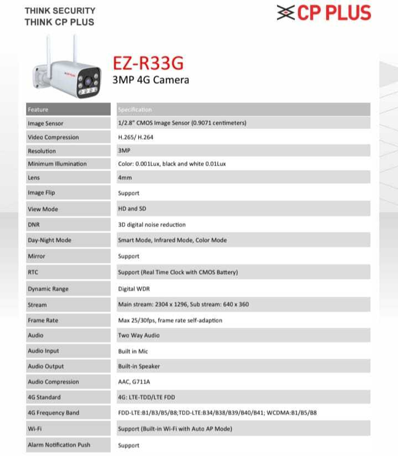 Image of CP PLUS 4G SIM 3 MP NETWORK CAMERA WITH 2 WAY AUDIO COLOR NIGHTVISION Security Camera