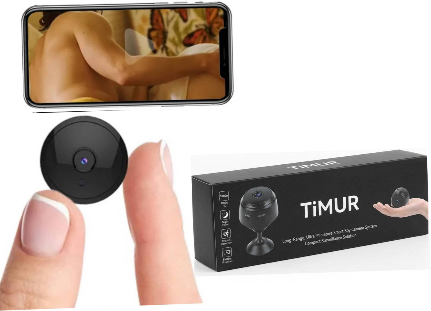 Image of TiMUR Wi-Fi spy cctv small size camera live sport action Security Camera