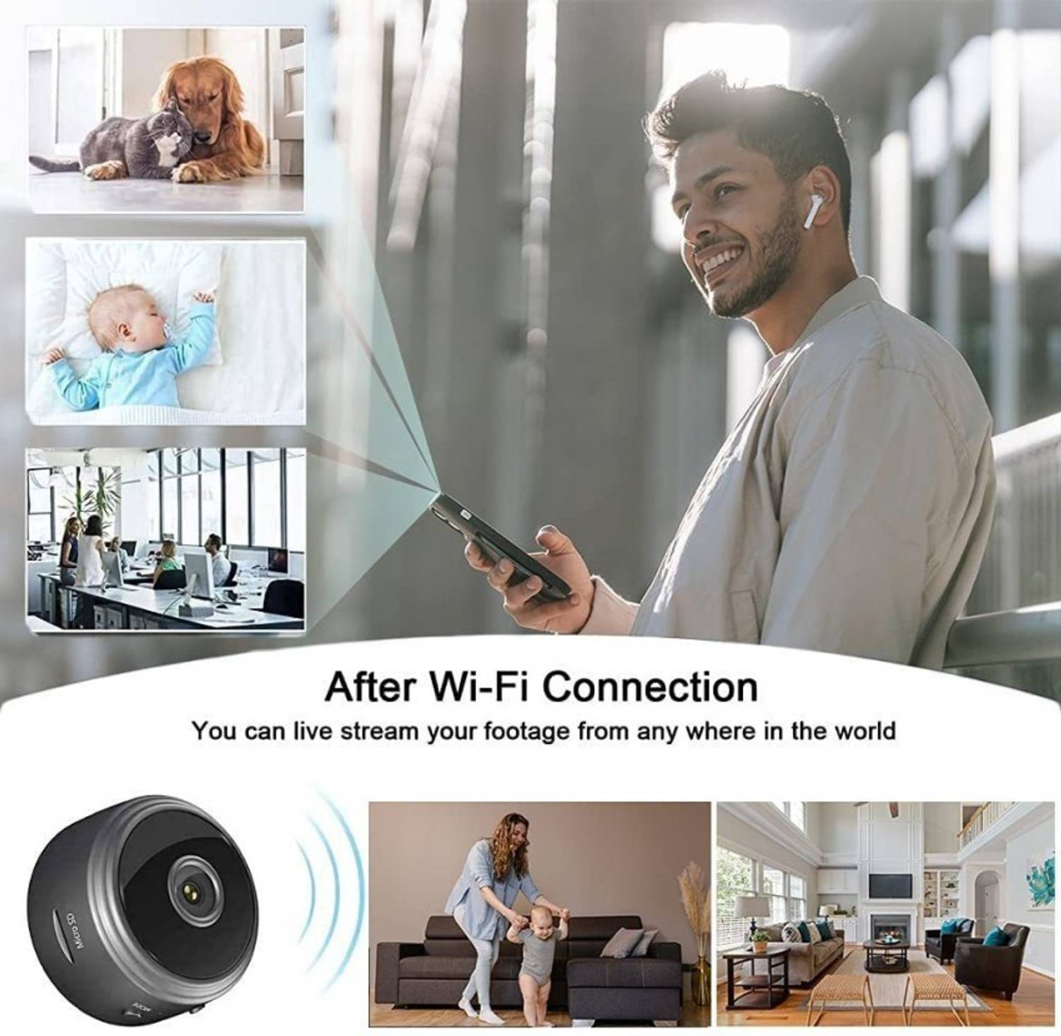 SIFATECH Mini Wifi Full HD Spy Hidden Wireless CCTV IP Security Camera 32GB Security Camera