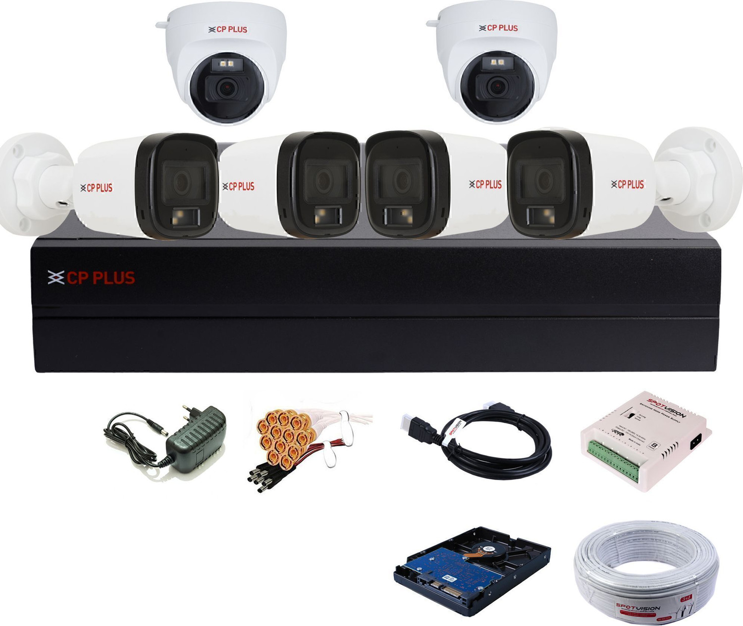 Image of CP PLUS 8 Channel HD DVR 1080P,Color Nightvision Audio 2.4MP Outdoor & Indoor Cameras,12 Security Camera