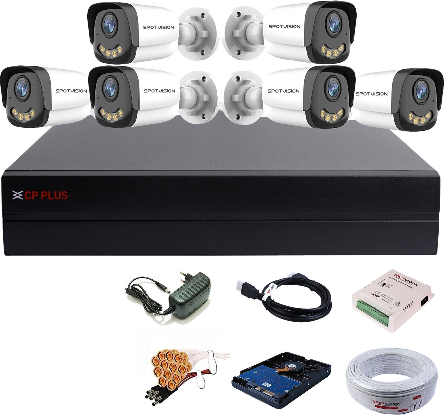Image of CP PLUS 8 Channel HD DVR 1080P,Colorful View In Nightvision IP67 2.4MP Outdoor Camera,06 Security Camera