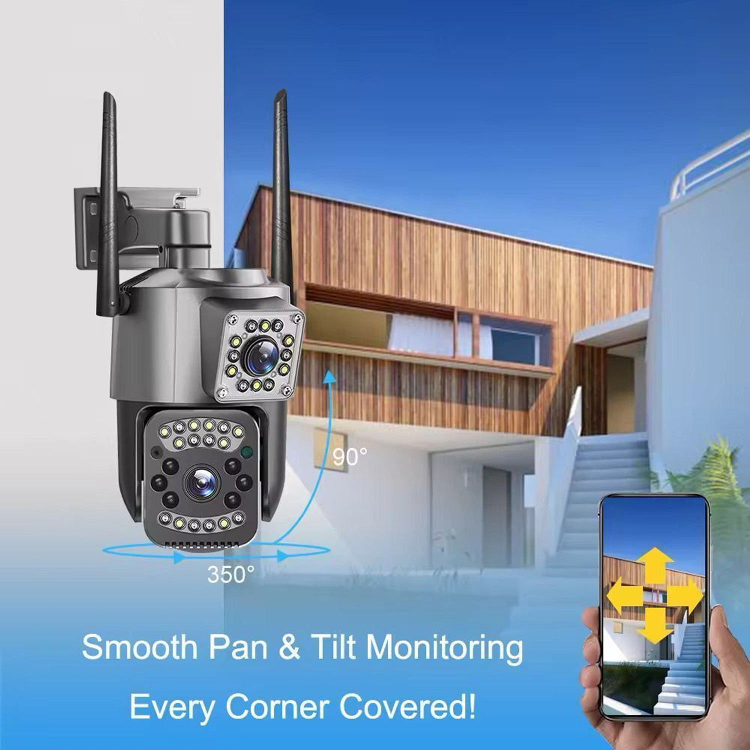 Image of TiMUR Wi-Fi dual 8+8 mp camera cctv 4K Teo way audio ko Security Camera
