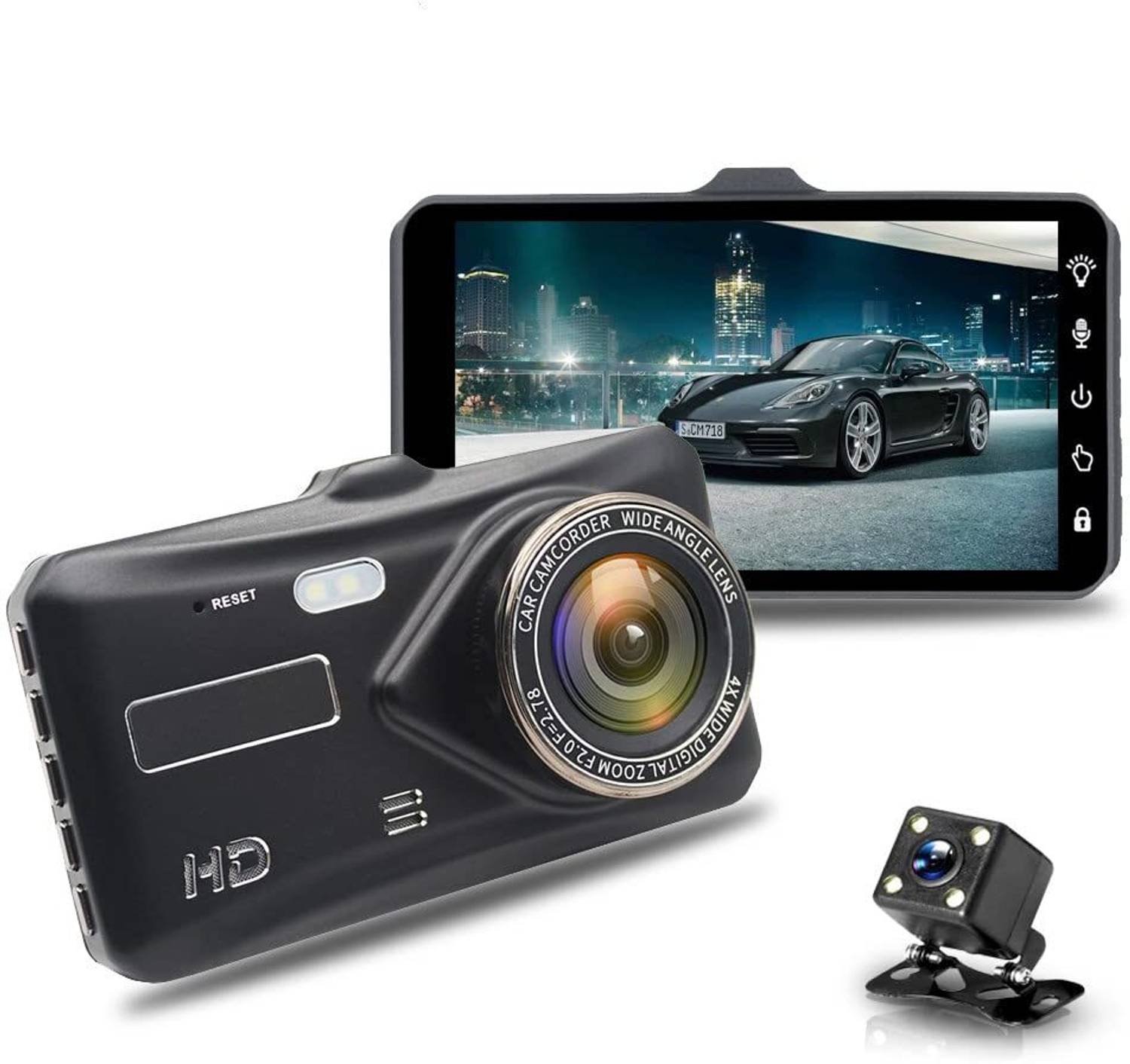 MIKO 1080P Full HD Dual Lens Touch Screen Night Vision 170° Wide