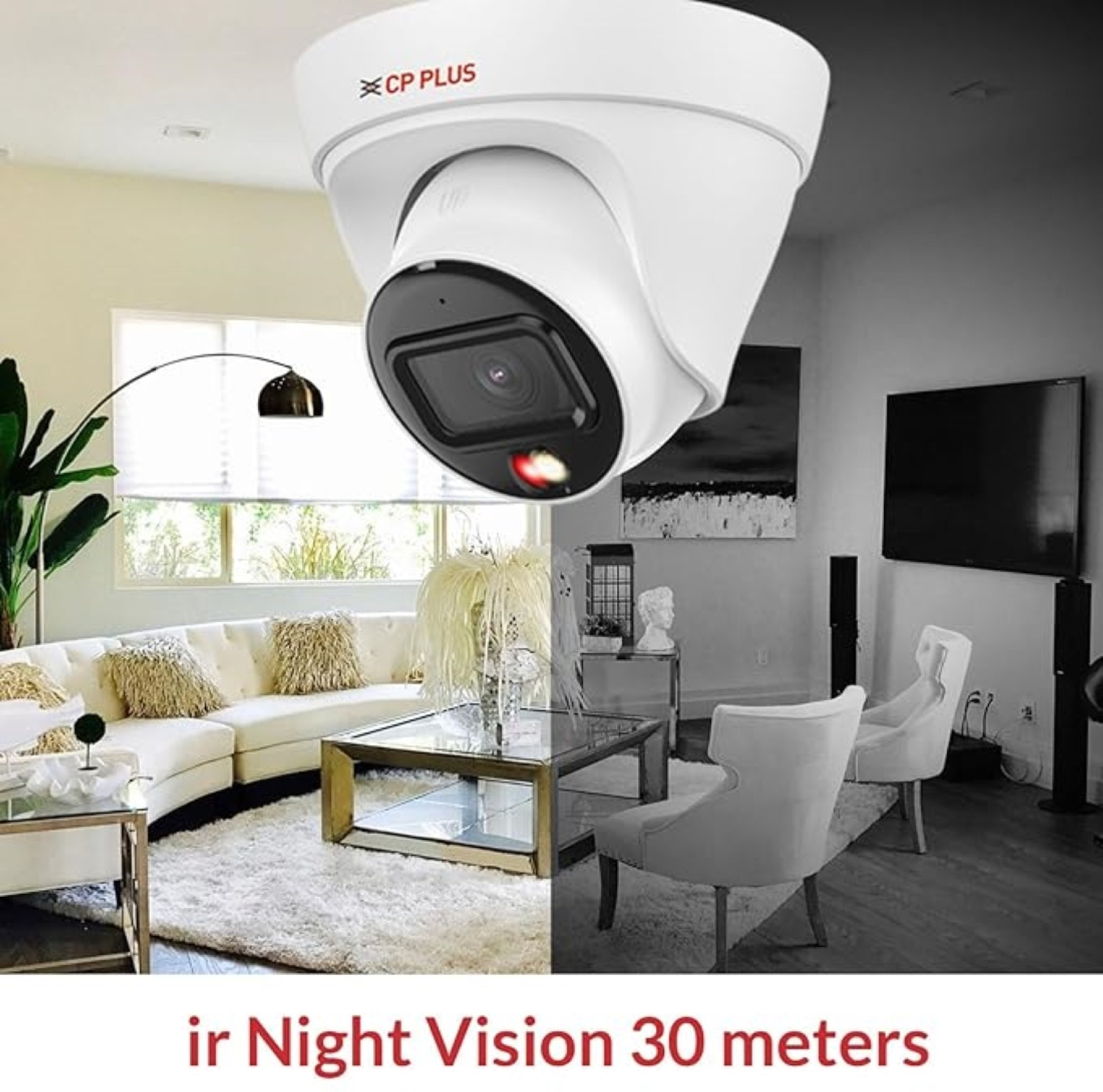 Image of CP PLUS 4MP IP Dome CP-UNC-DA41L3C-D-Q,3.6mm Lens,STQC Certified,30Mtr. IR,IP67 Security Camera