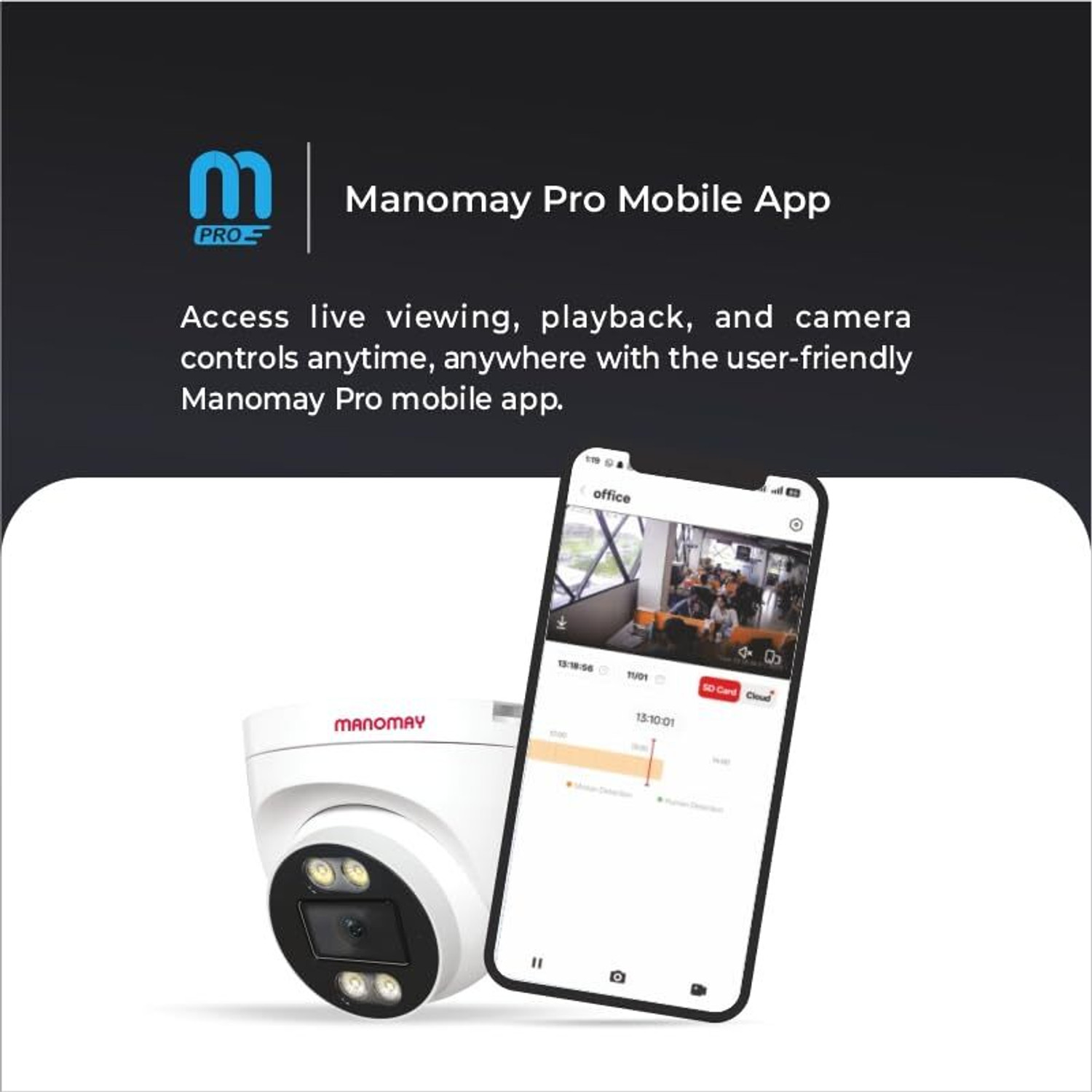 Image of Manomay Pack of 2 BIS STQC Certified 3MP WiFi Dome AI Human Detection Smart Security Camera