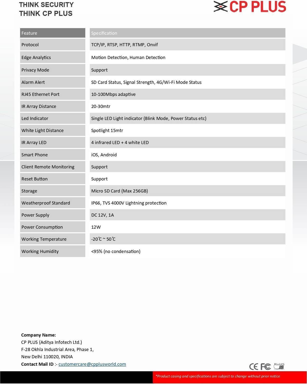 CP प्लस EZ-R33G 2MP 4G Wi-Fi Outdoor Bullet Camera - Image 5