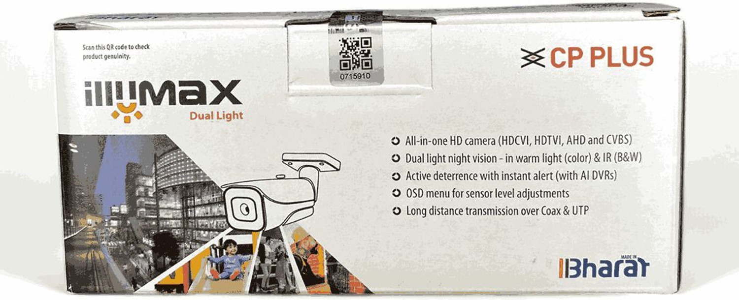 Image of CP PLUS 5MP Dual Light Bullet Outdoor Camera - 30Mtr.(CP-URC-TC51PL3C-L-V2) Security Camera