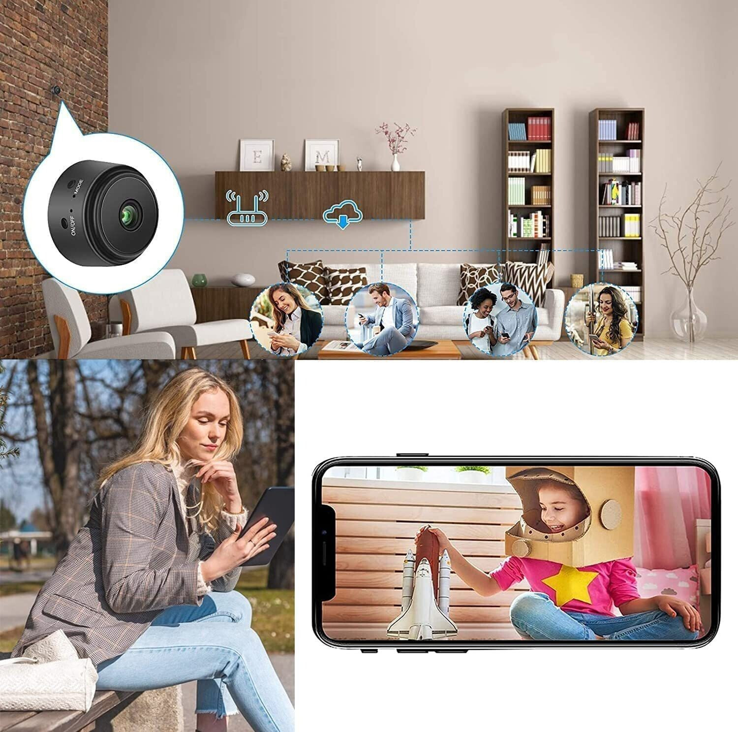 Image of SKY HUB WiFi 1080P Spy Camera Magnetic Hidden Nanny Audio Live Video Security Camera