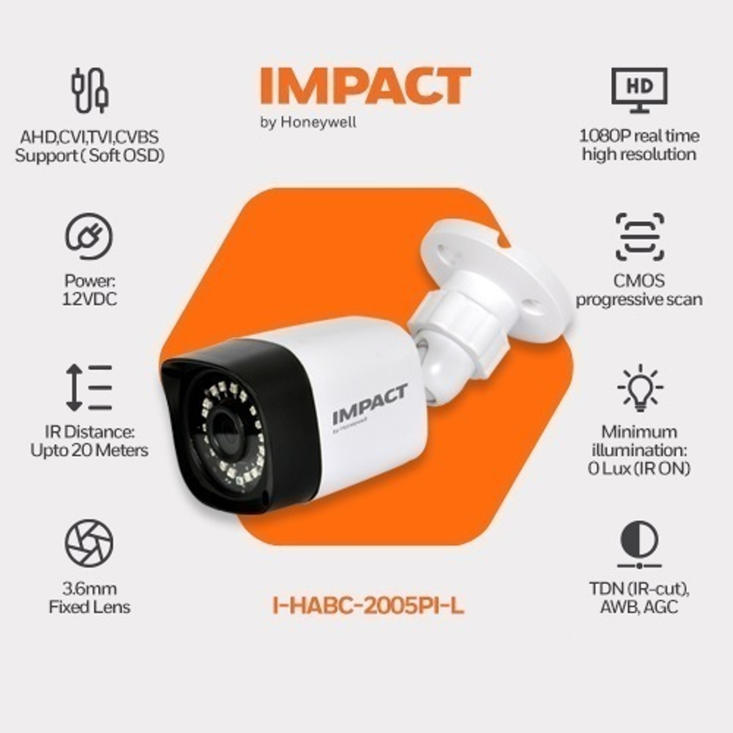 Image of Impact by Honeywell 2MP 6 Bullet + 2 Dome CCTV +8 Channel DVR +1TB HDD+90 mtrs cable Cctv Camera Set Security Camera