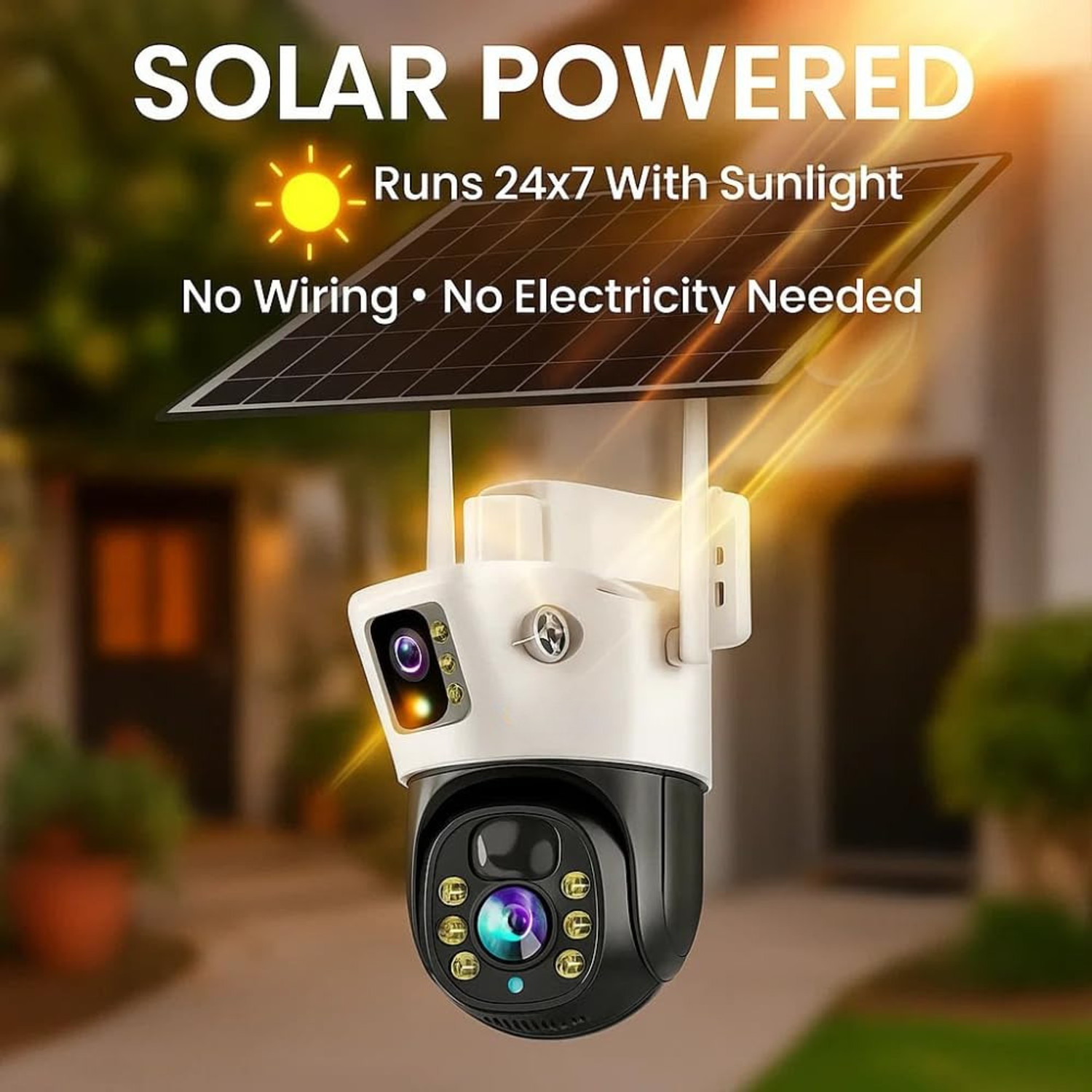 Image of Supercams 4G Solar Security Camera | 5+5MP UHD Dual Lens /Screen Outdoor Security Camera