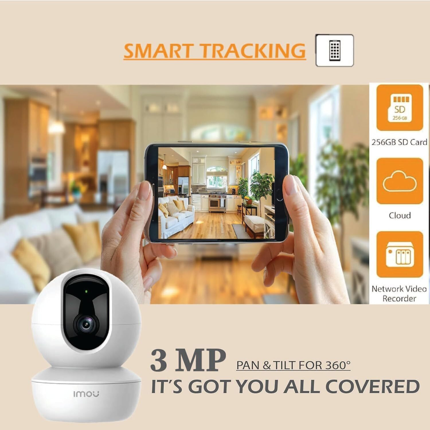 Image of IMOU Ranger S2 IPC-DK2-3H1W 3MP Pan Tilt /Indoor /Two-Way Talk / Night Vision Security Security Camera