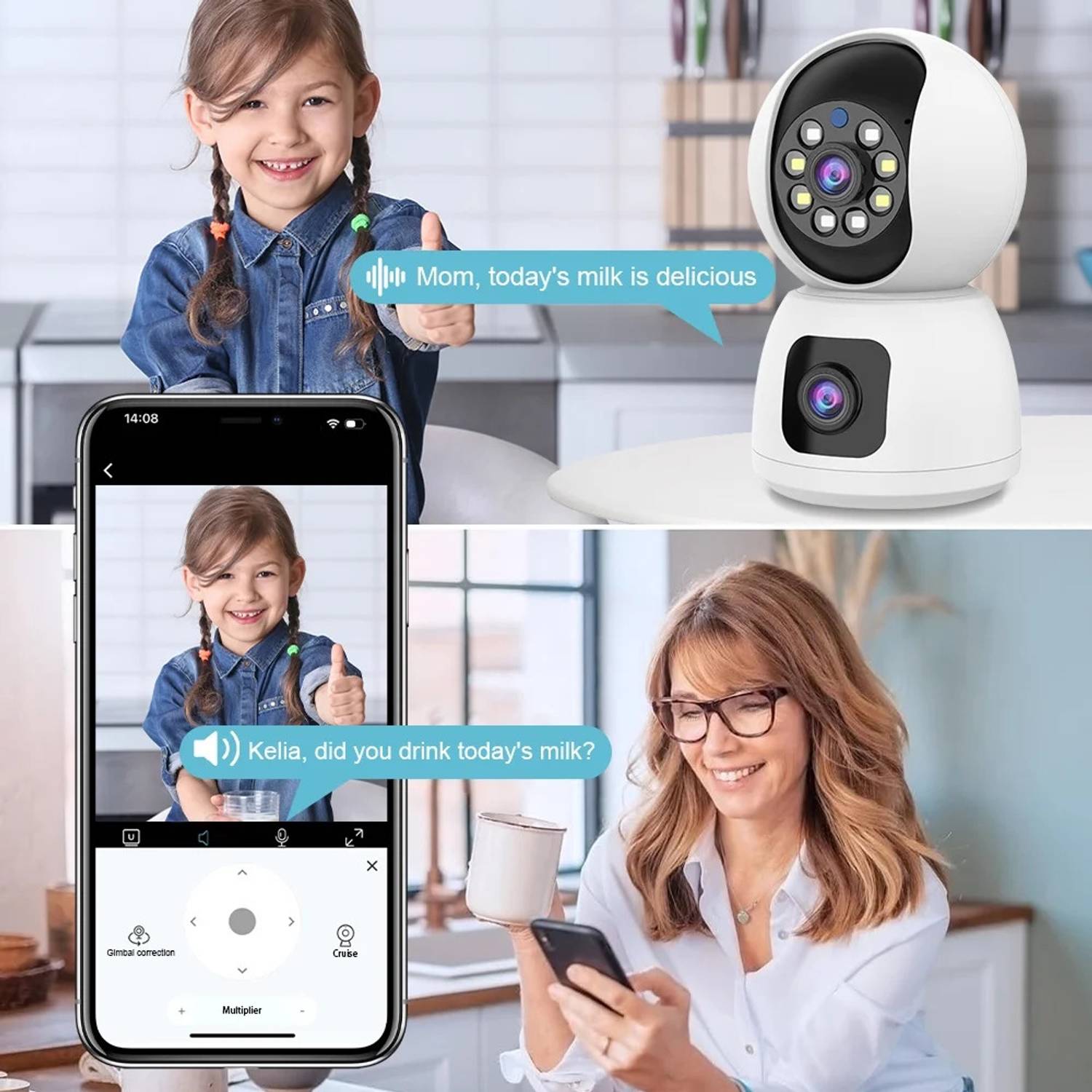 OSQD 5+5MP WiFi PTZ CCTV Camera Dual Lens - Image 4