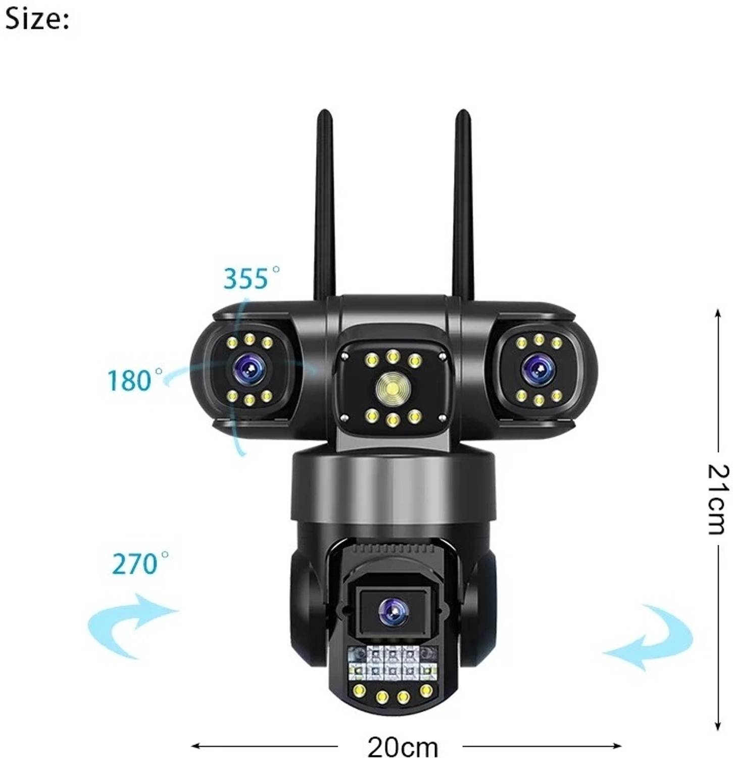 OSQD 4+4+4MP 4G SIM Triple Lens PTZ CCTV Camera - Image 3