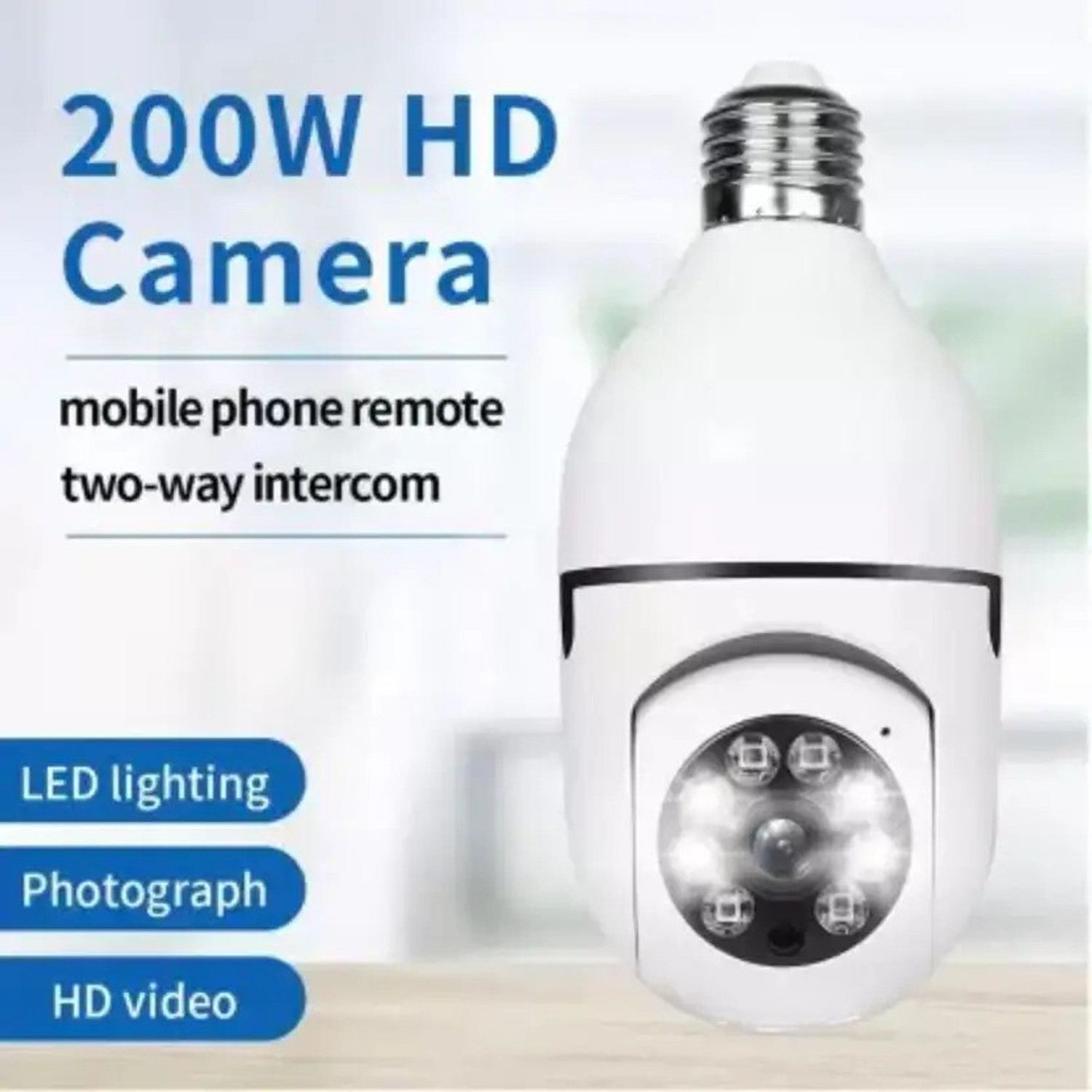 Image of SKY HUB Wireless Bulb Shape PTZ V380 Pro Indoor 360 Spy Camera cctv camera for home Security Camera