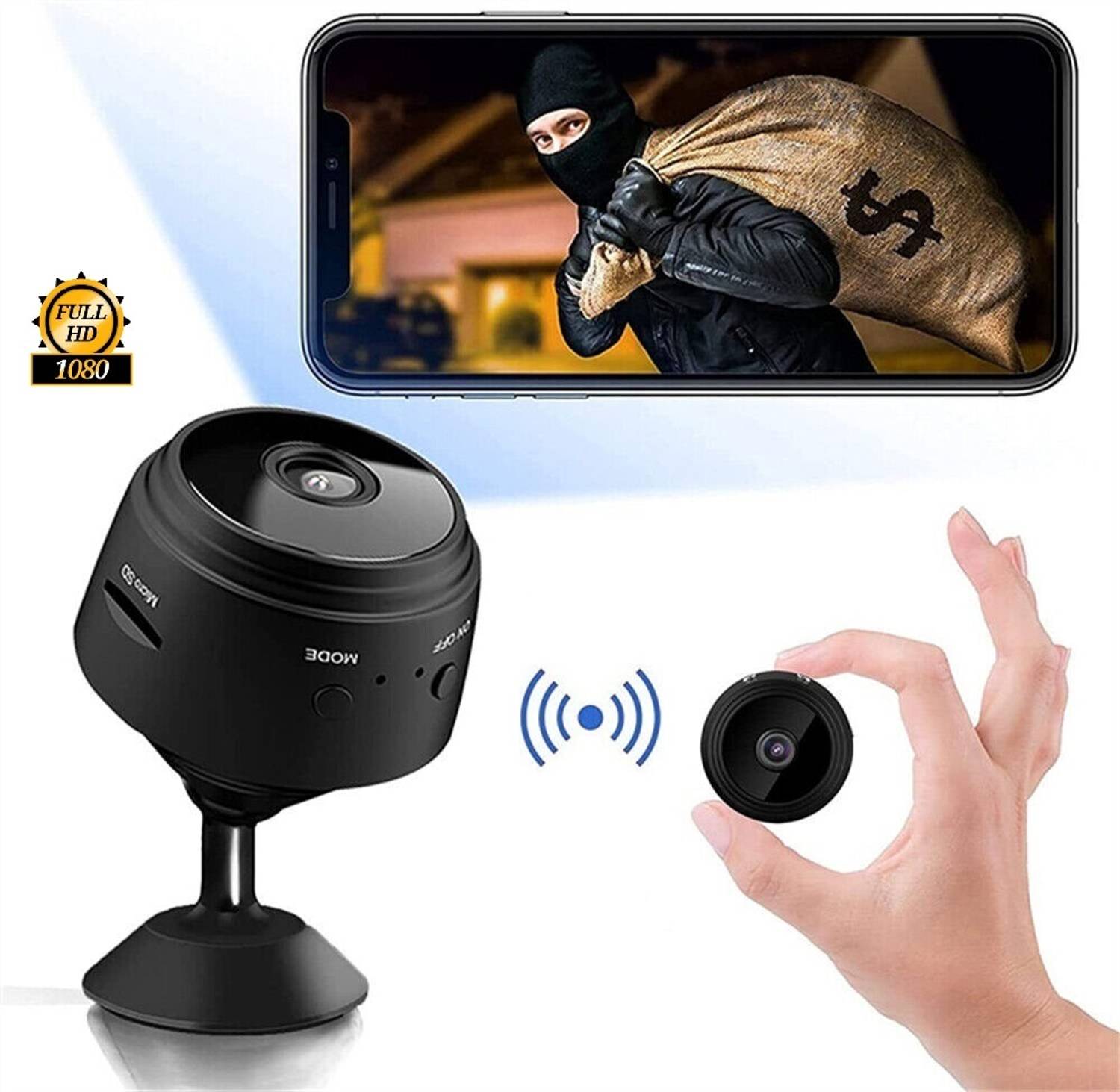 SROPX WiFi Full HD Spy IP Camera Hidden Wireless CCTV Night Vision Live on Mobile Security Camera