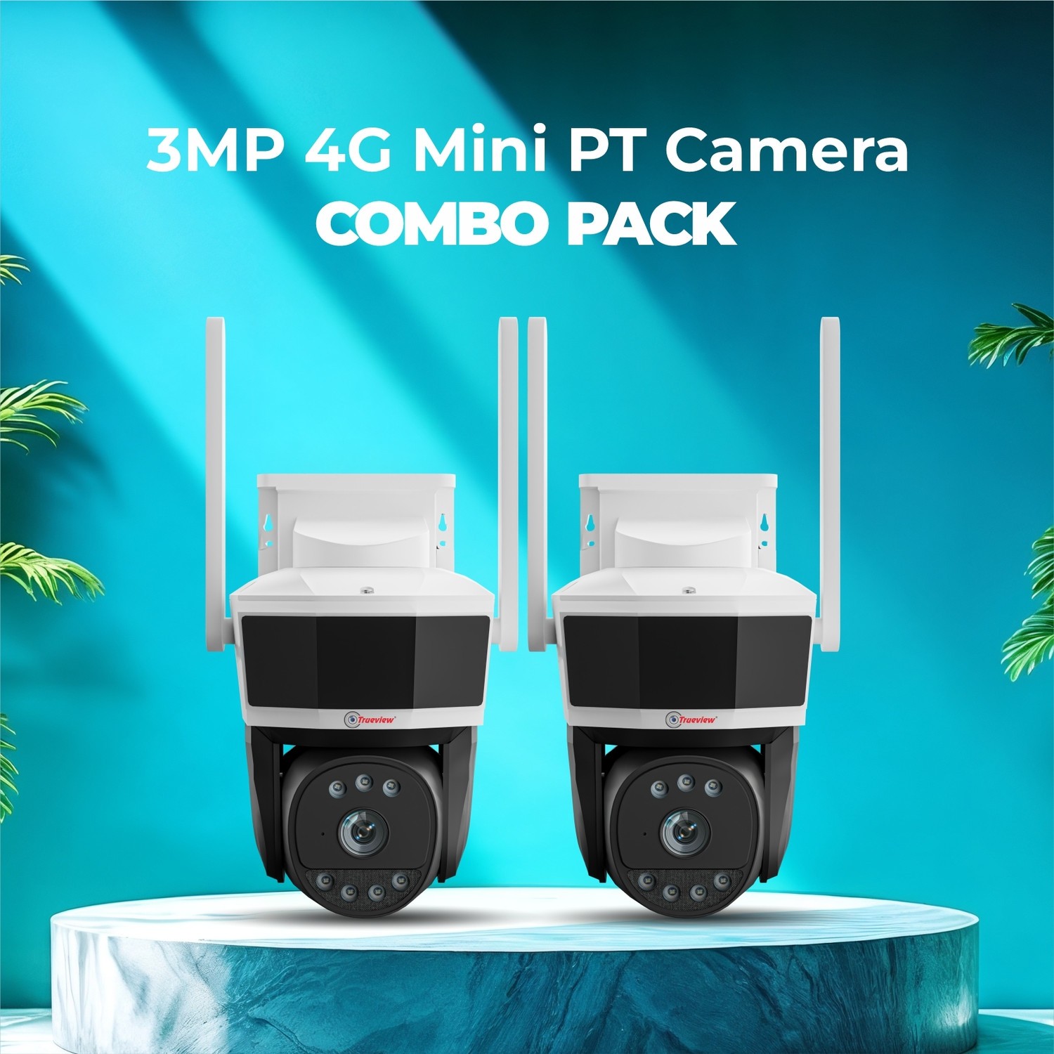 Image of Trueview 3MP STQC 4G Mini PT Smart Tracking All Time Color Outdoor Night Vision Security Camera