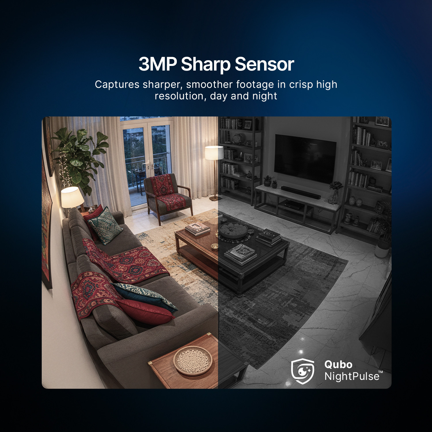 Image of Qubo Smart 360 degree 2K|3MP(2026 Edition)|AI App Alerts|Alarm|Cloud+SD Storage|Wi-Fi Security Camera