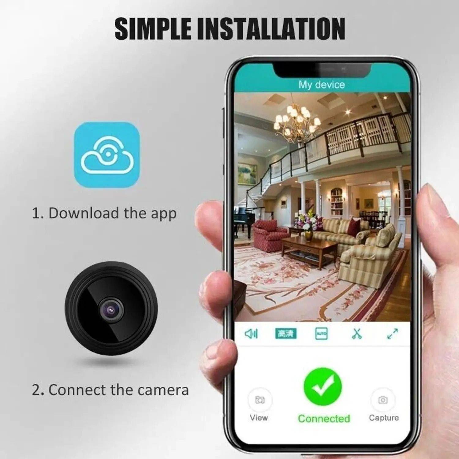 PERAMISYM Spy Ip CCTV Mini Hidden Wireless Camera with Motion Detection for Room Security Security Camera