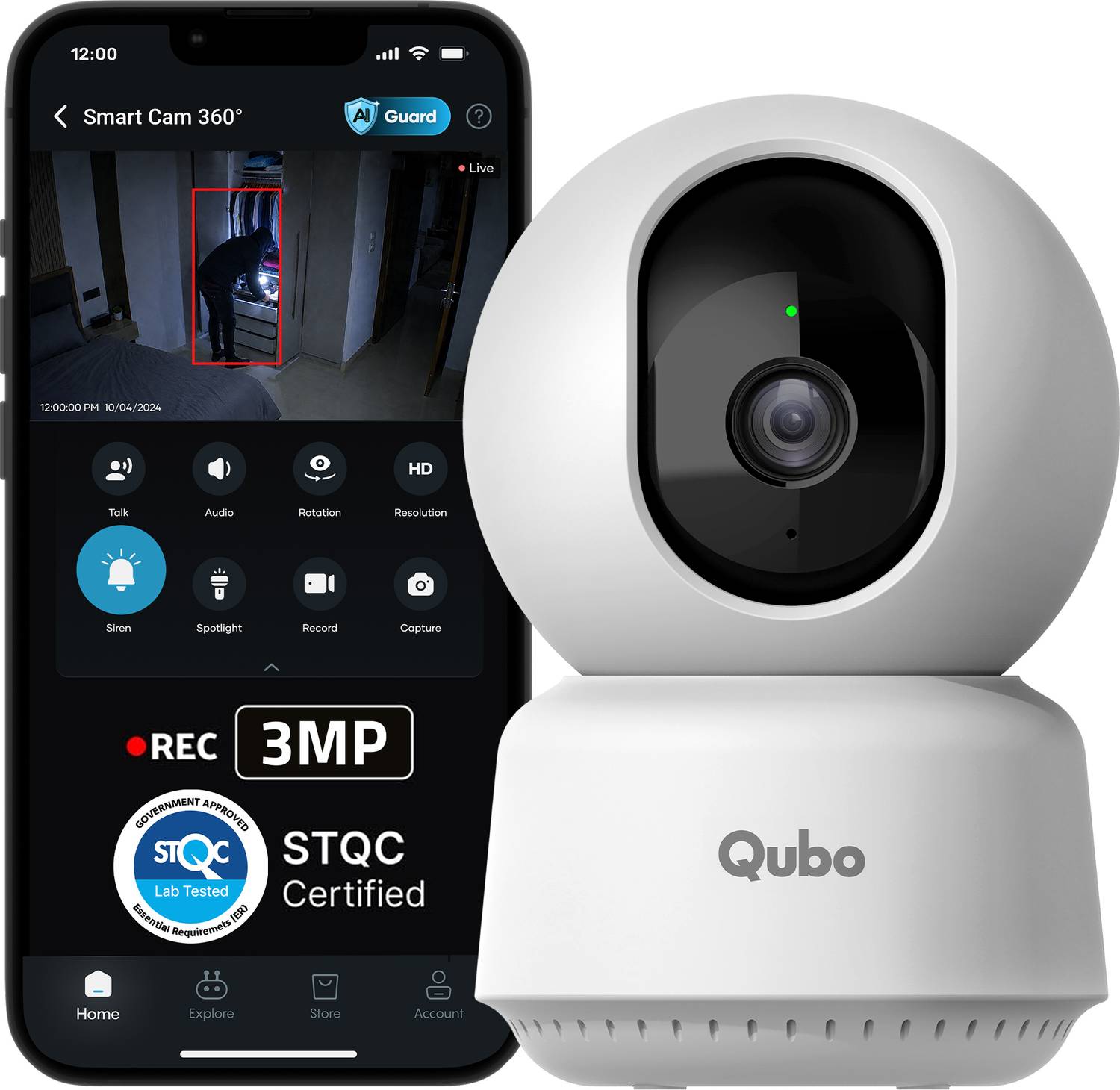 Qubo Smart 360 Degree 2K Security Camera