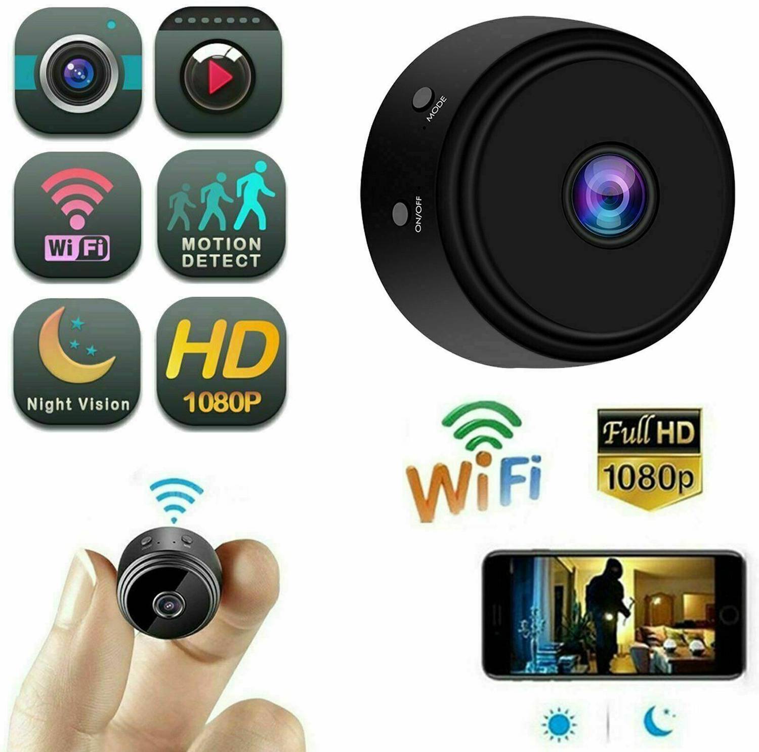 SIOVS Mini Size WiFi Magnetic 5.0 MP HD 1080P Wireless Spy CCTV Camera Live Recording Security Camera