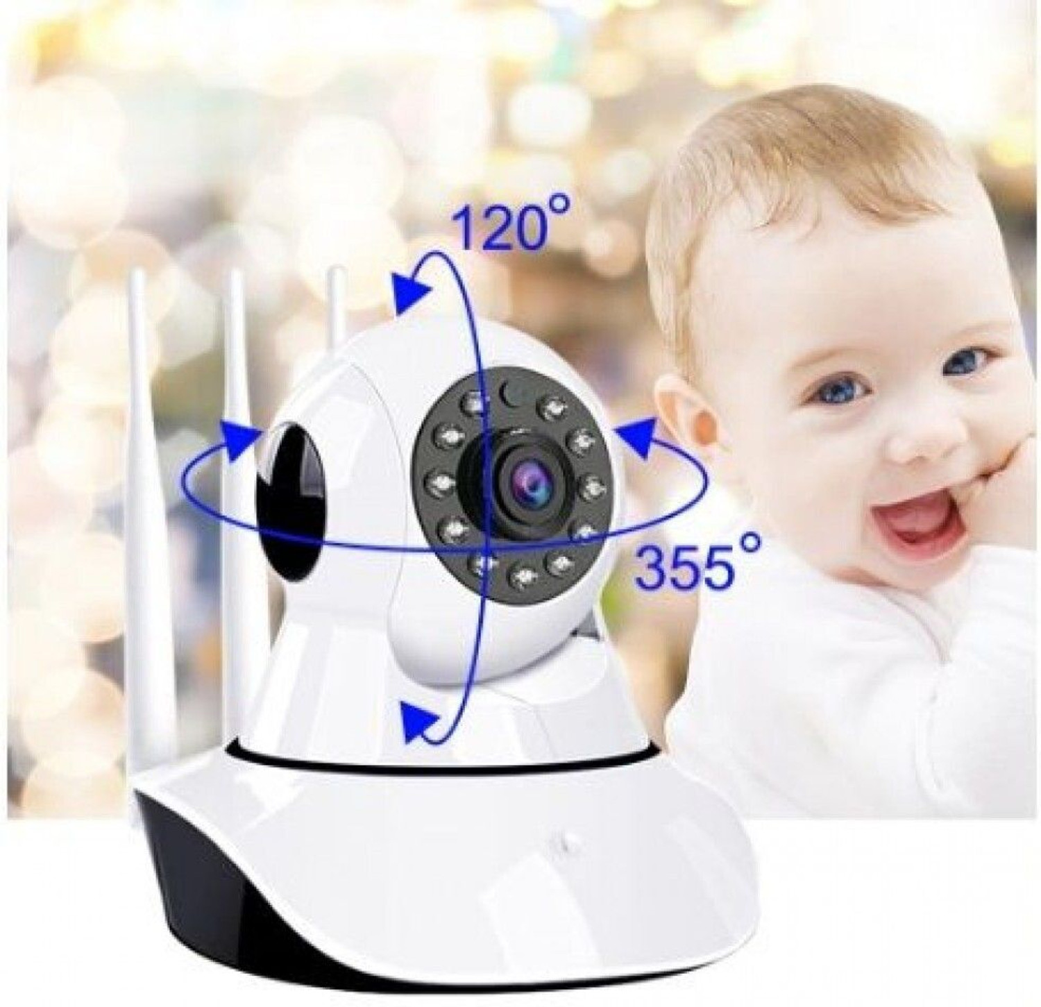 Image of CAMSYNS CCTV WiFi Camera for Home V380 Wireless WiFi IP Camera HD 1080P Night Vision Security Camera (128 GB, 1 Channel)