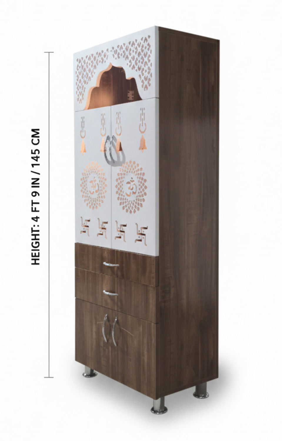 Image of Flipkart Perfect Homes Studio Big Size Designer Temple for Home / Pooja Mandir Engineered Wood Home Temple