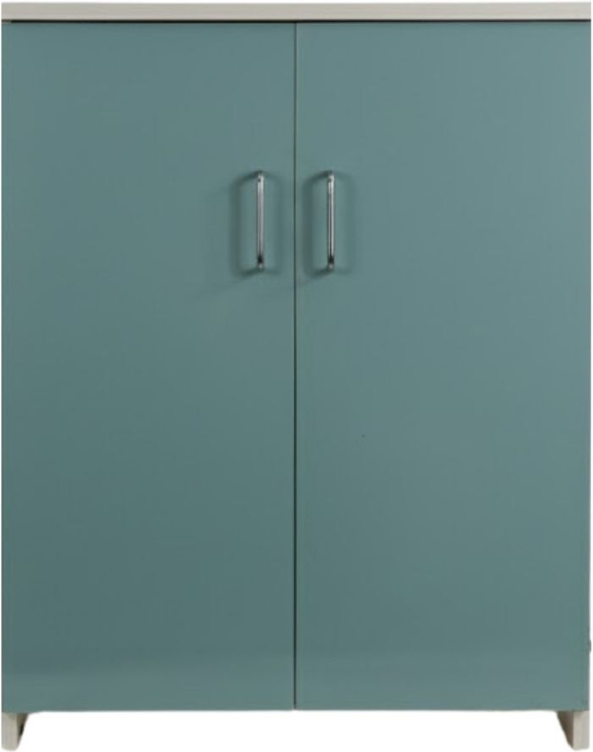 Image of SPECIALITY PANELS 2 Door Mirror Glossy triple layered UV 4 Shelf Altar, Ritual, Puja Cabinet Engineered Wood Home Temple