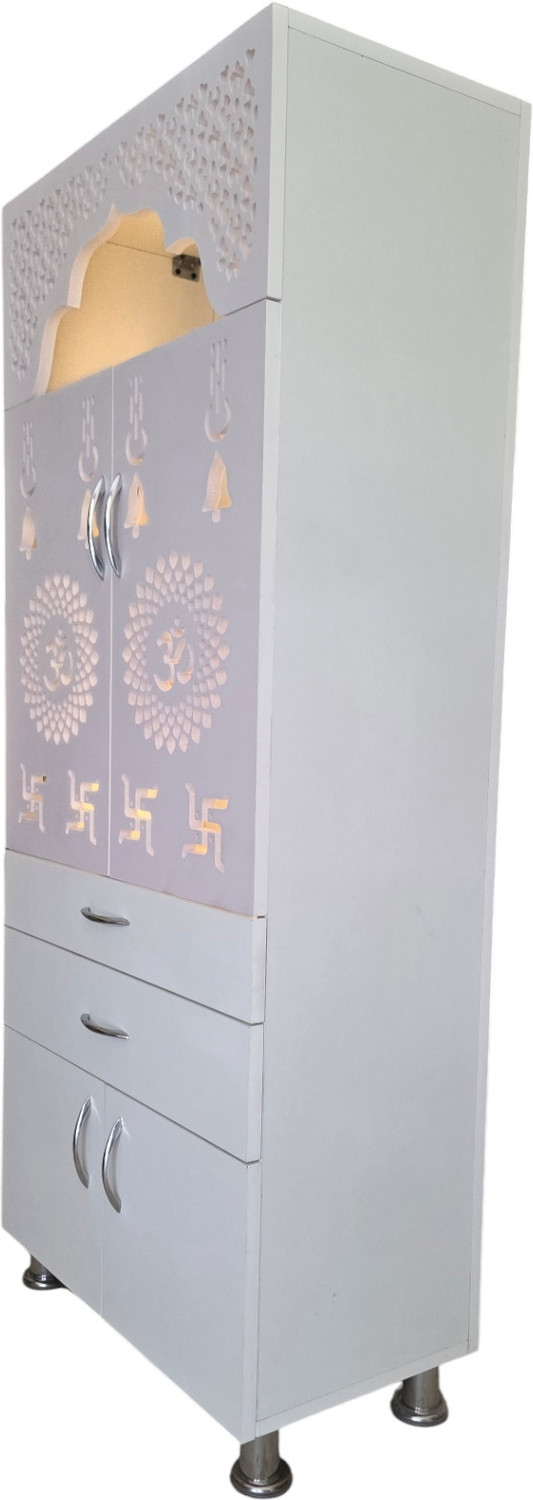 Image of Flipkart Perfect Homes Studio Unique Temple for Home /Pooja Mandir with Led Light Engineered Wood Home Temple (Height: 140, Pre-assembled)