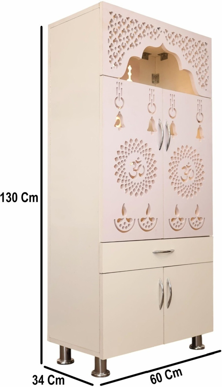 Image of Foxit Furniture Temple /Pooja Unit /Mandir With Led Light Engineered Wood Home Temple Engineered Wood Home Temple