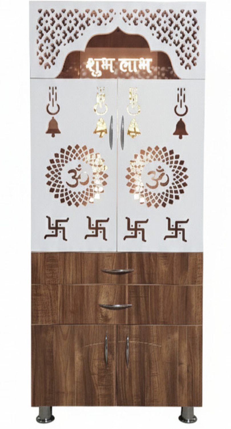 Image of Flipkart Perfect Homes Studio Big Size Designer Temple for Home / Pooja Mandir Engineered Wood Home Temple