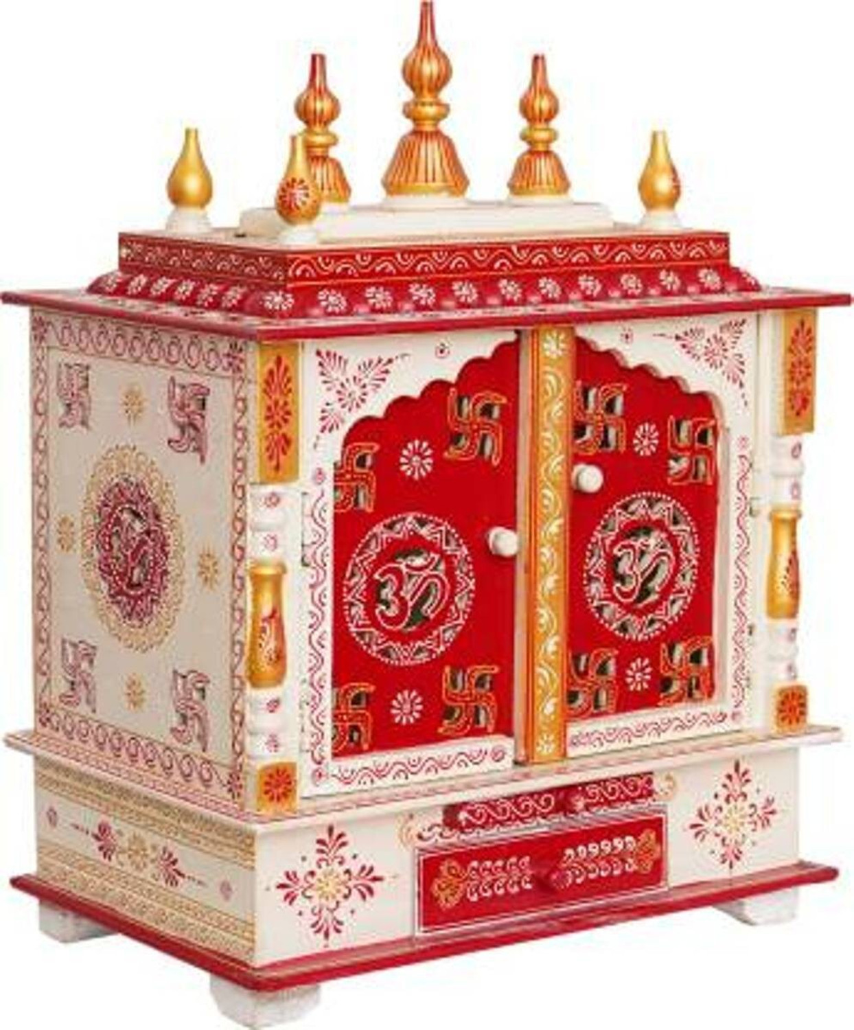 Image of kamdhenu art and craft Mandir Wooden Temple for Home Pooja, Arti Temple for Home and Office Solid Wood Home Temple