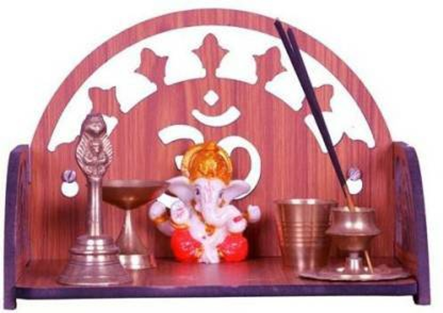 Image of Gojeeva Premium Wooden Temple For Home, Office, Decor 15 Engineered Wood Home Temple
