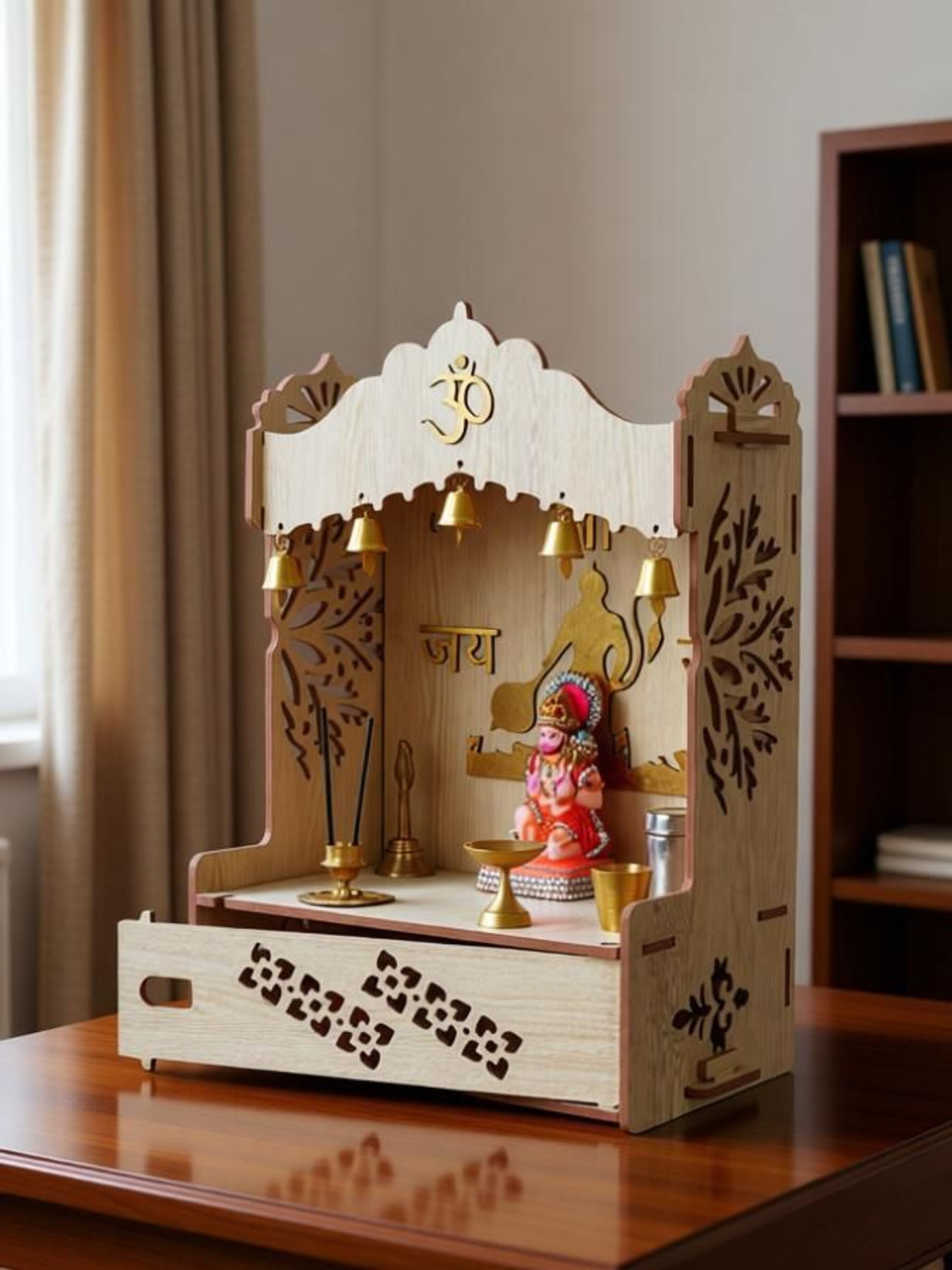 Image of homewey decor Home Temple /Home mandir /god Stand for Home /Pooja Stand /Home mandap Engineered Wood Home Temple