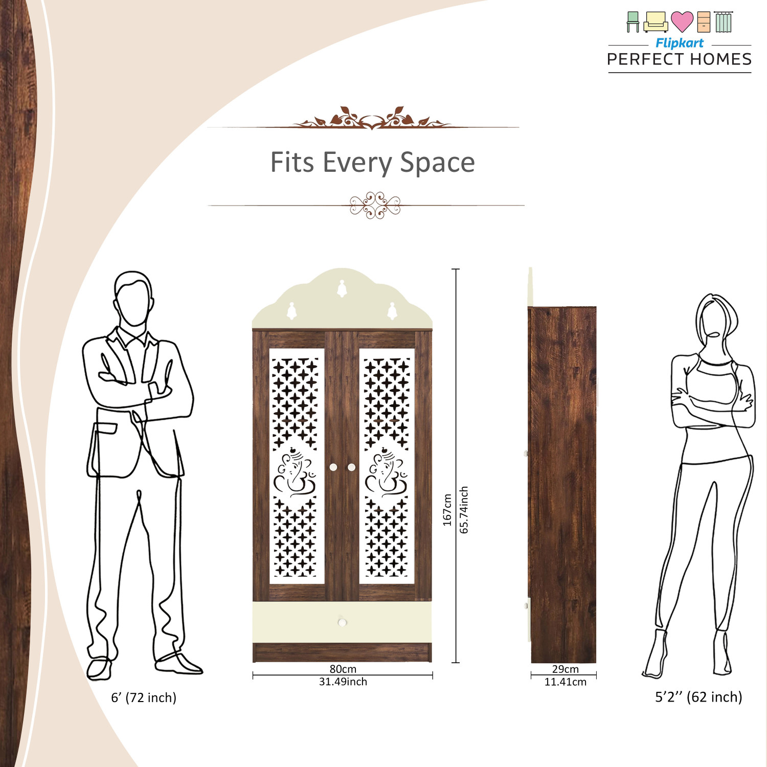 Image of Flipkart Perfect Homes Engineered Wood Home Temple