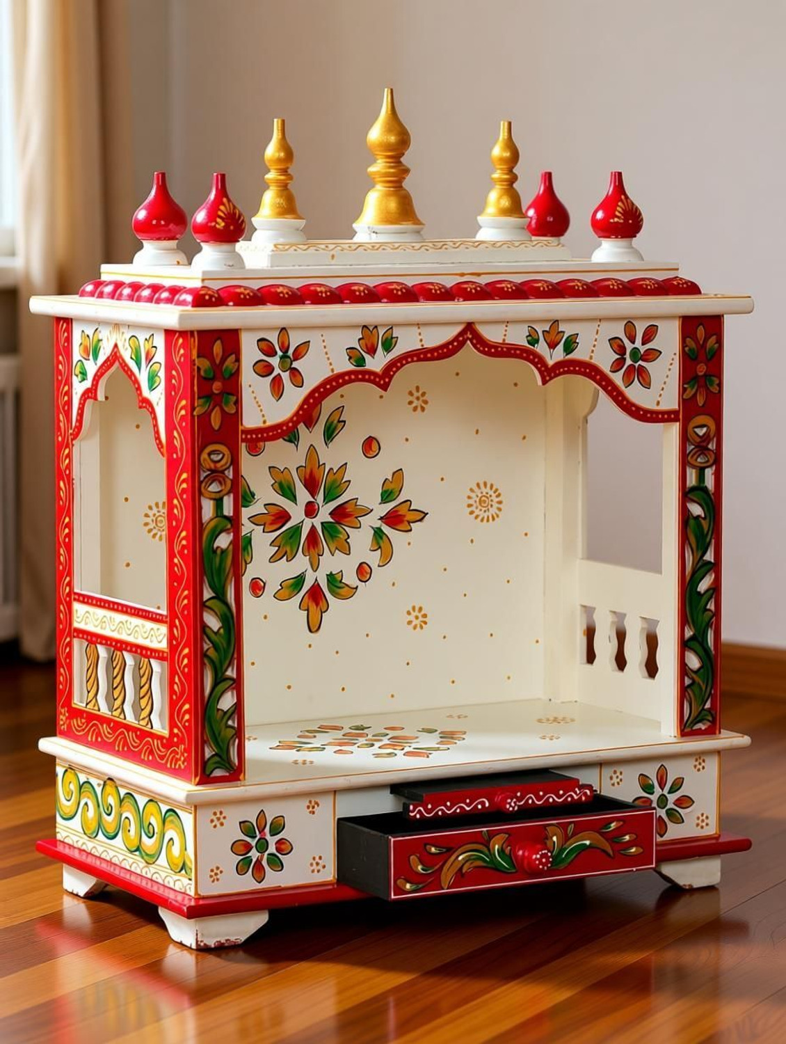 Image of kamdhenu art and craft Mandir Temple for Home Pooja, Arti Solid Wood Home Temple Solid Wood Home Temple Solid Wood Home Temple