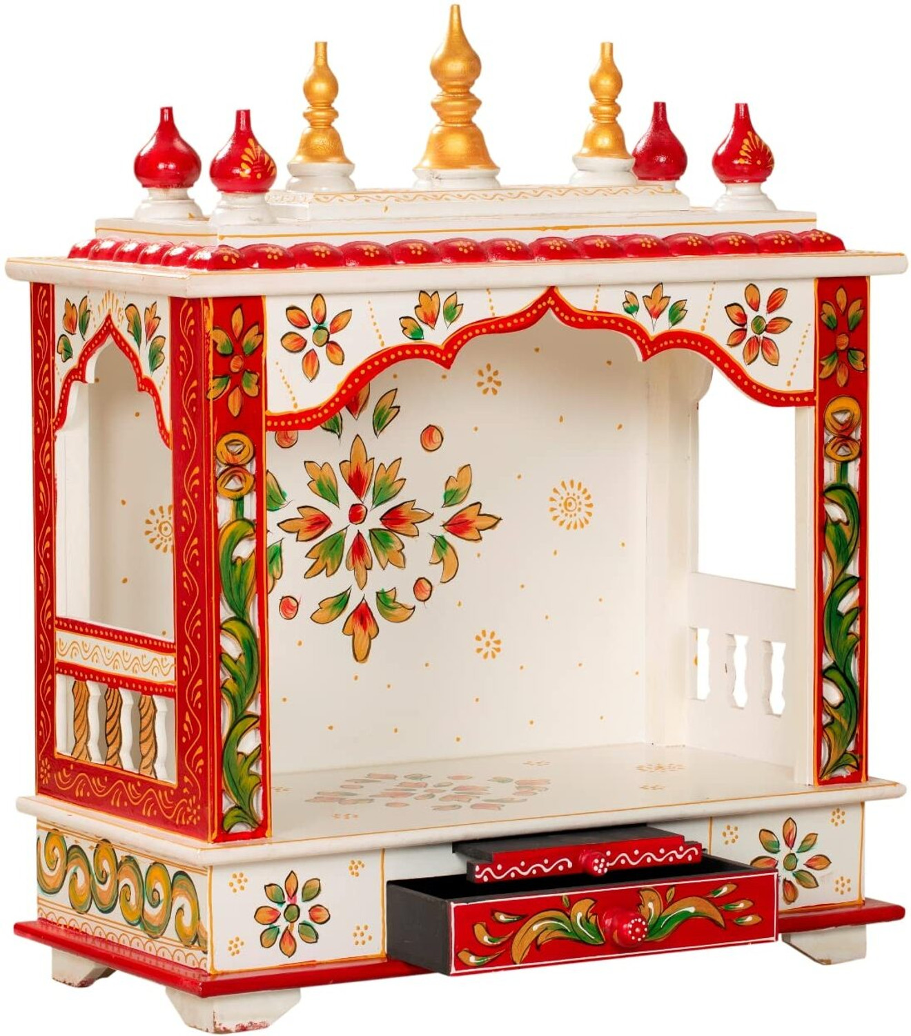 Image of kamdhenu art and craft Mandir Temple for Home Pooja, Arti Solid Wood Home Temple Solid Wood Home Temple Solid Wood Home Temple