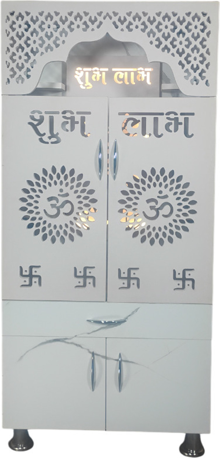 Image of ChiselChant Classic Home Temple with Led Lights (Pre assembled) Height 130cm Engineered Wood Home Temple (Height: 130, Pre-assembled)
