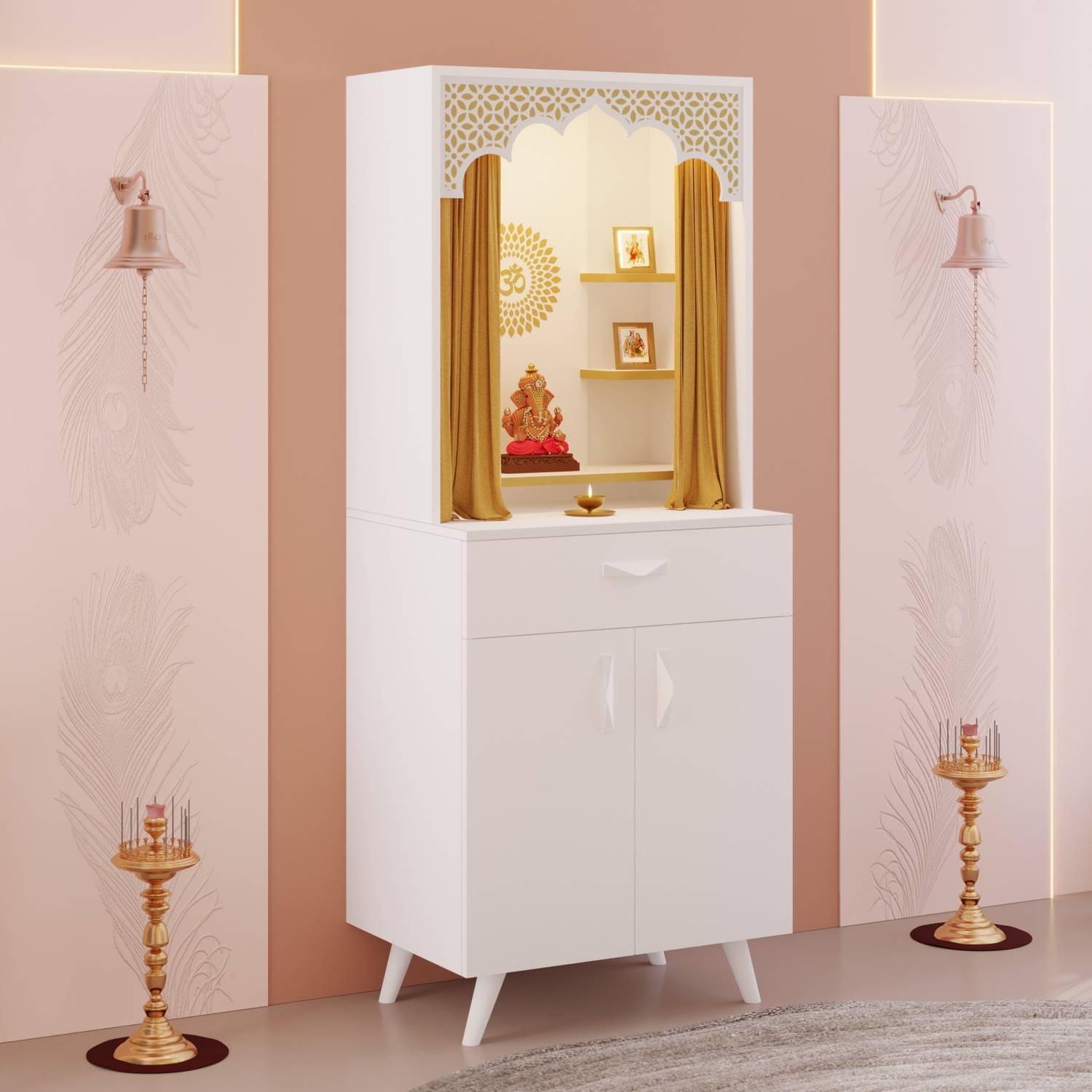 BLUEWUD Sharnam Pooja Mandir with Storage - Image 4