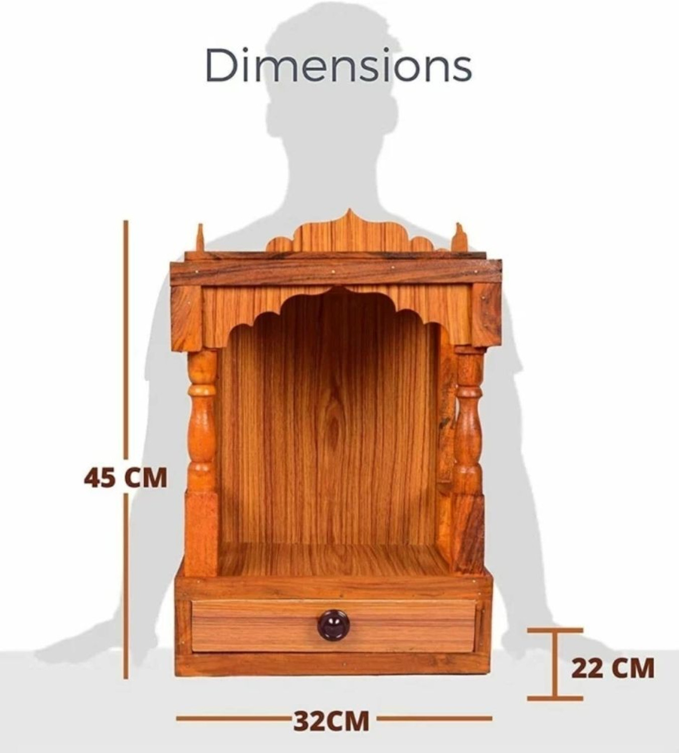 Image of TM AQUAVERITY wooden temple Solid Wood Home Temple