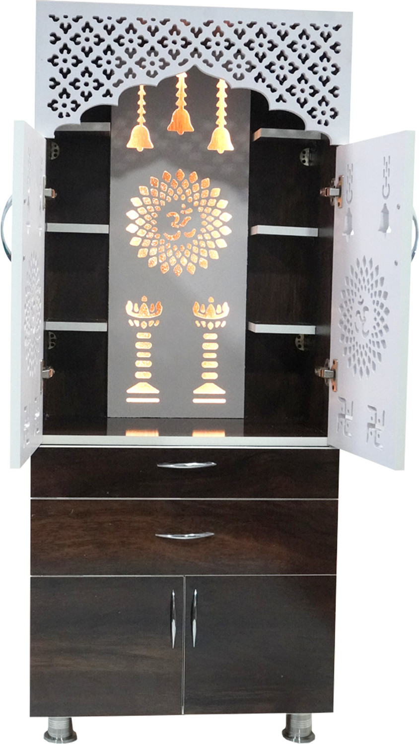 Image of Flipkart Perfect Homes Studio Big Size Designer Temple for Home / Pooja Mandir Engineered Wood Home Temple Engineered Wood Home Temple