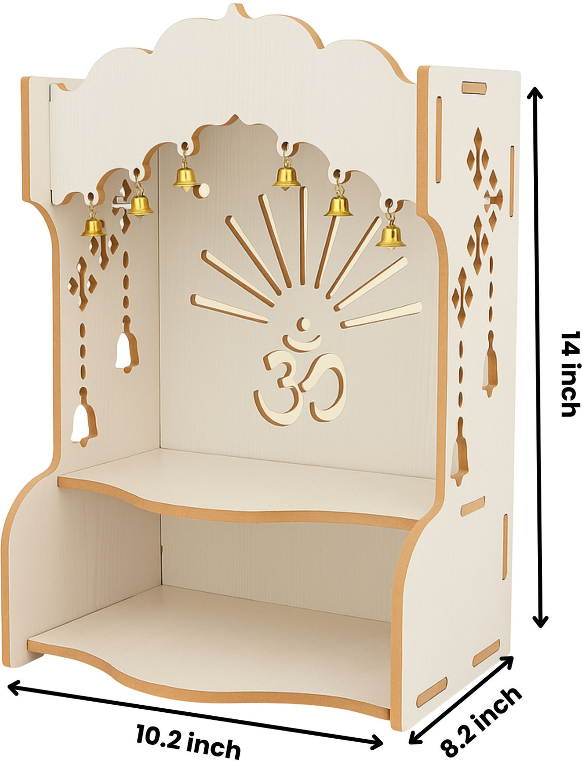 Image of Pinkcity Intenational Wall Mount Temple ll Pooja Ghar ll Dev Dwar For Home&Office Solid Wood Home Temple
